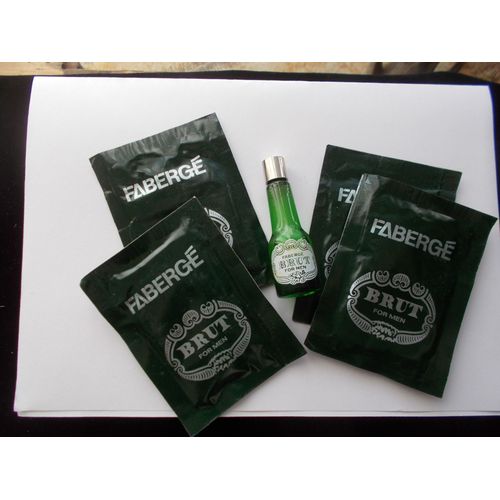 Fabergé , Une Miniature Et Quatre Pochettes Fabergé Brut Pour Men 