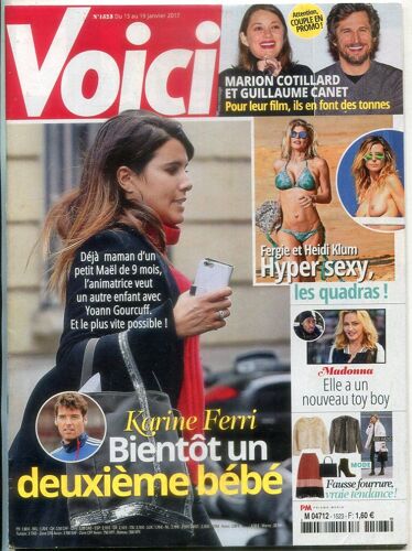 Voici N°1523 - 13 Janvier 2017 - Ferri & Gourcuff Cotillard & Canet Fergie & Heidi Klum Madonna