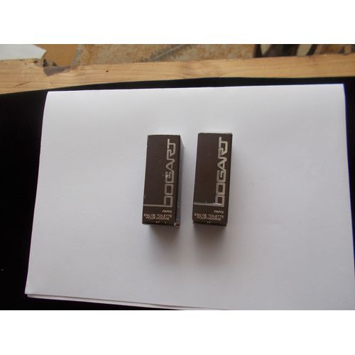 Deux Miniatures Bogart Avec Emballage Carton, Eau De Toilette Pour Homme. 