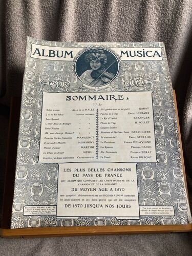 Album Musica N°37 Pierre Lafitte Octobre 1905 Chansons Du Pays De France