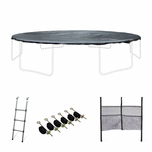 Pack Accessoires Pour Trampoline Ø 490 Cm Jupiter / Jupiter Inner - Échelle. Bâche De Protection