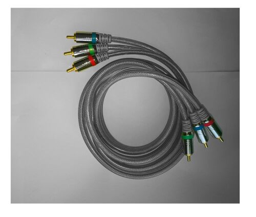 Câbles audio vidéo triple fiches 3xRCA mal vers 3xRCA mal HQ contact métal or doré 150cm techno qualité image hi-fi protection parasite transm signau TV console jeu lecteur DVD autoradio ampli camera