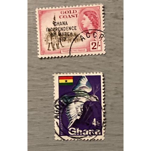 Ghana : 2 Timbres Oblitérés