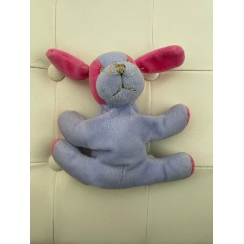 Doudou Peluche Chien Mauve Et Rose