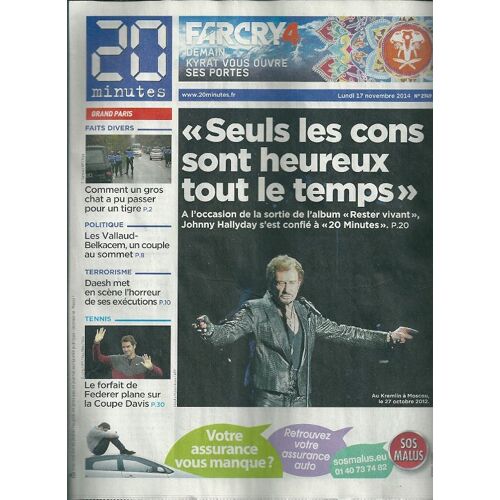 20 Minutes 2749 Johnny Hallyday Benedict Cumberbatch One Direction Zlatan Teddy Thomas Roger Federer