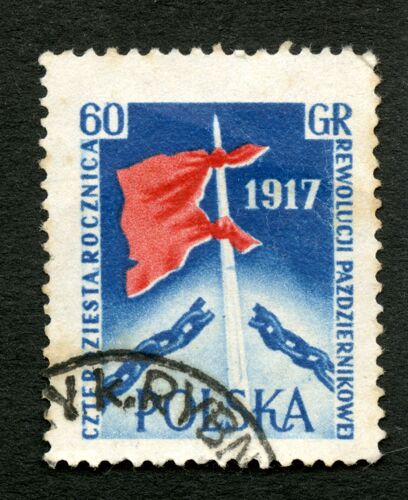 Timbre Oblitéré Polska, Czterdziesta Rocznica Rewolucji Pazdziernikowej, 1917, 60 Gr