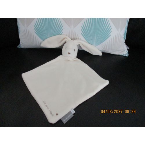 Doudou Plat Lapin Blanc Sergent Major