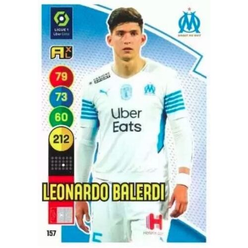 157 Leonardo Balerdi - Olympique De Marseille - Panini Adrenalyn Xl Ligue 1 - 2021-2022 Carte Football