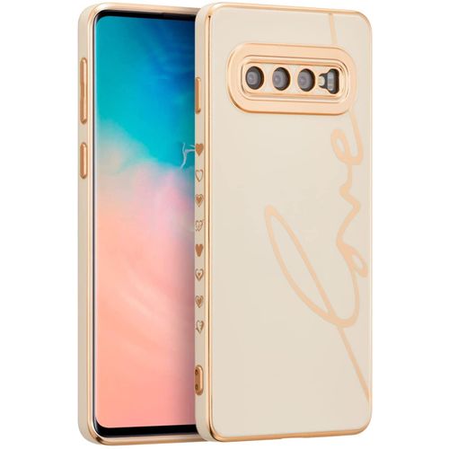Raleavo Coque Pour Samsung Galaxy S10, Etui Protection Housse Avec Motif Antichoc Tpu Coque Pour Samsung Galaxy S10-Blanc