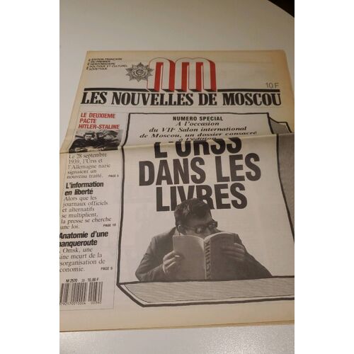 Les Nouvelles De Moscou N°39 L'urss Dans Les Livres. Deuxième Pacte Hitler Staline