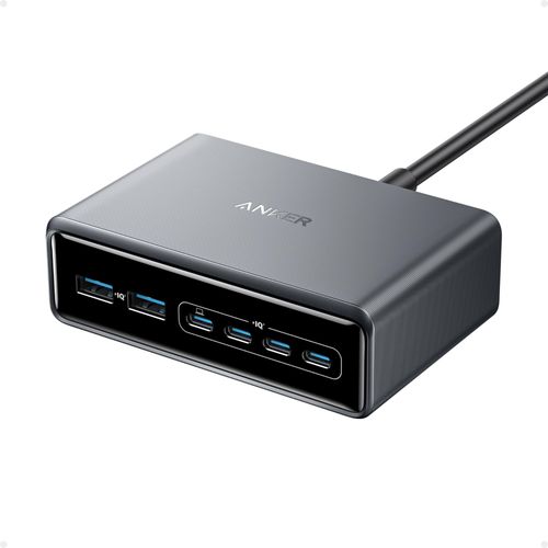 Station De Recharge, Chargeur De Bureau Rapide, Anker Prime Gan 200w 6 Ports Usb-C Pd, Pour Iphone, Samsung, Macbook, Dell Etc
