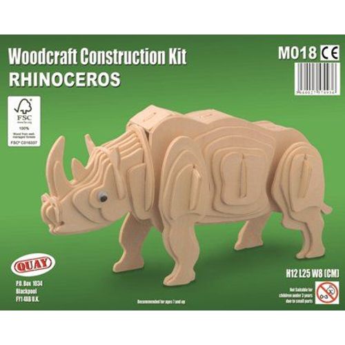 Maquette En Bois - Rhinocéros - Quay-Quay