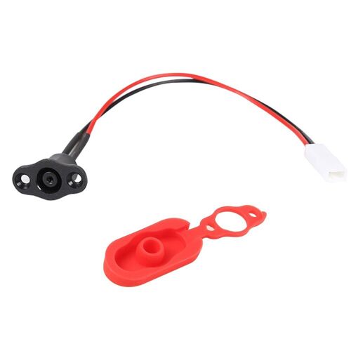 2 Pièces/Ensemble Câble De Cordon De Chargeur De Puissance De Scooter Électrique + Couvercle De Prise De Port De Charge Pour Accessoires De Scooter Xiaomi M365