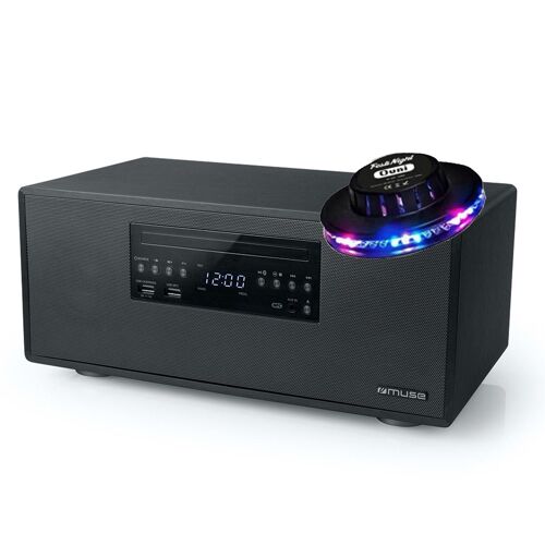 Enceinte bluetooth - Muse M-692BTC - avec radio FM, CD et port USB - 60W + Télécommande - Lumière OVNI