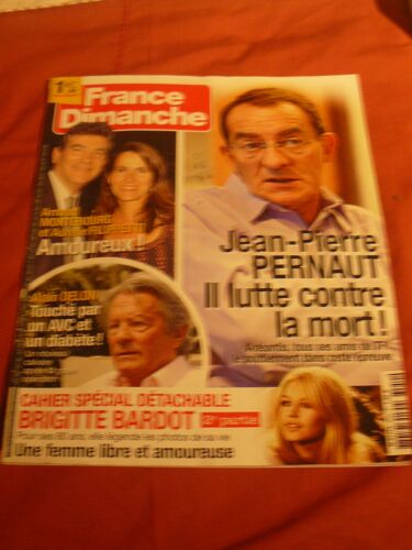 France Dimanche 3550: Montebourg Et Filippetti Amoureux, Jean Pierre Pernaut Lutte Contre La Mort, Alain Delon Touché Par Un Avc, Cahier Détachable Brigitte Bardot / Septembre 2014