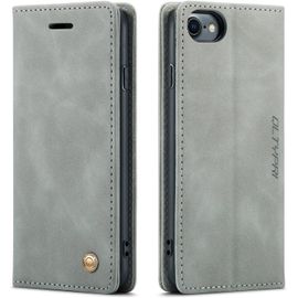 Coque Pour Iphone 6/6s, Fentes Cartes Housse Antichoc Cuir Pu Vintage Etui Iphone 6/6s - Gris