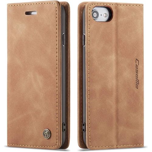 Coque Pour Iphone 6/6s, Fentes Cartes Housse Antichoc Cuir Pu Vintage Etui Iphone 6/6s - Marron