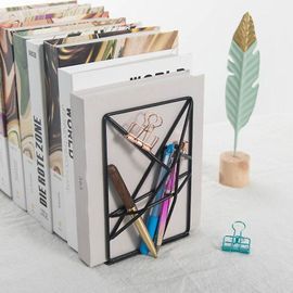 1 paire de serre-livres en fer métallique Support de livre de lecture Organisateur de magazines de documents de bureau