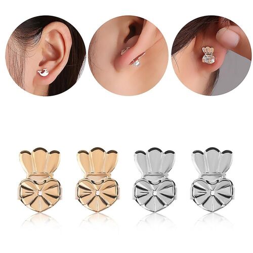2 Paires De Boucles D'oreilles, Fermoirs Hypoallergéniques Pour Oreilles Tombantes