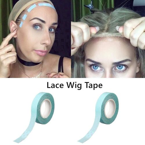 2 pièces rubans adhésifs Double face bandes de Support avant en dentelle 1cm3 Yards ruban étanche à l'eau pour perruques, toupets
