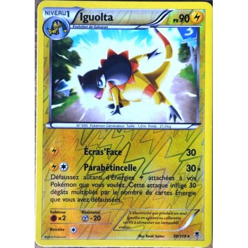 Carte Pokémon 30/119 Iguolta 90 Pv - Super Rare Reverse Xy04 Vigueur Spectrale Neuf Fr
