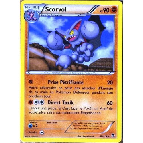 Carte Pokémon 47/119 Scorvol 90 Pv Rare Xy04 Vigueur Spectrale Neuf Fr