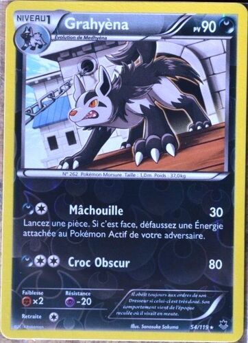 Carte Pokémon 54/119 Grahyèna 90 Pv - Rare Reverse Xy04 Vigueur Spectrale Neuf Fr