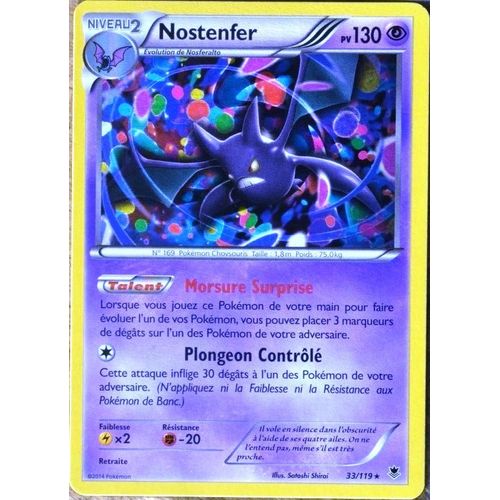 Carte Pokémon 33/119 Nostenfer 130 Pv Rare Xy04 Vigueur Spectrale Neuf Fr