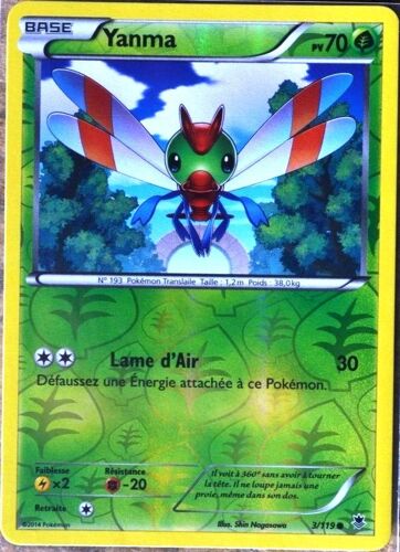 Carte Pokémon 3/119 Yanma 70 Pv - Reverse Xy04 Vigueur Spectrale Neuf Fr
