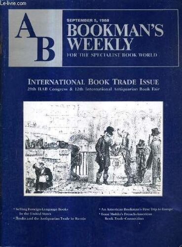 Catalogue En Anglais : Bookman's Weekly For The Specialist Book World - September 5 1998 - International Book Trade Issue.