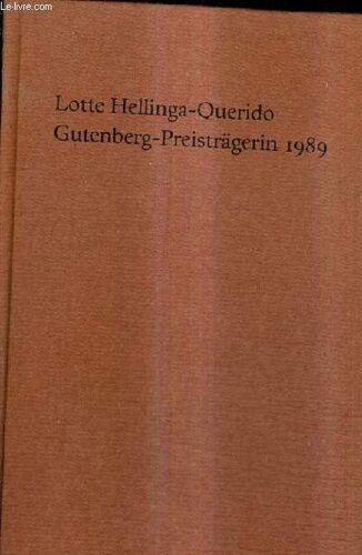 Lotte Hellinga Querido Gutenberg Preistragerin 1989.