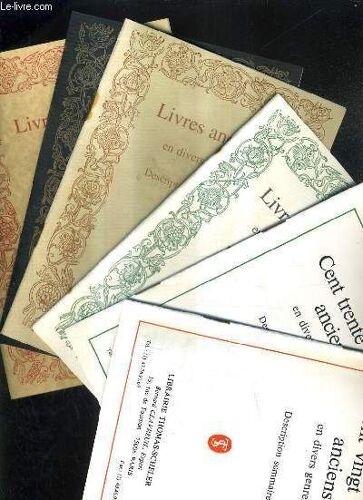Lot De 6 Catalogues De La Librairie Thomas Scheler - Livres - Catalogue Novembre 1991 + Novembre 1992 + Novembre 1993 + Decembre 1996 + Mars 1998 + Mars 1999.