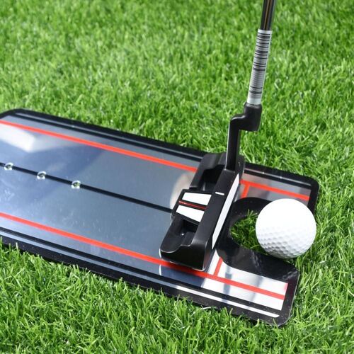 Miroir D'alignement De Mise De Golf Avec Combo Tasse De Mise, Aides D'entraînement De Swing Portables, Entraîneur De Mise En Pratique Avec Ensemble De Tasses À Trous