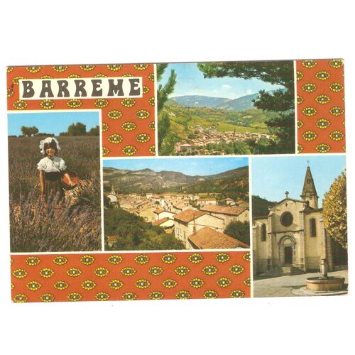 Alpes De Haute-Provence Barrême Pittoresque Village De La Route Napoléon Carte Postale Multivues Lavande Église Postcard
