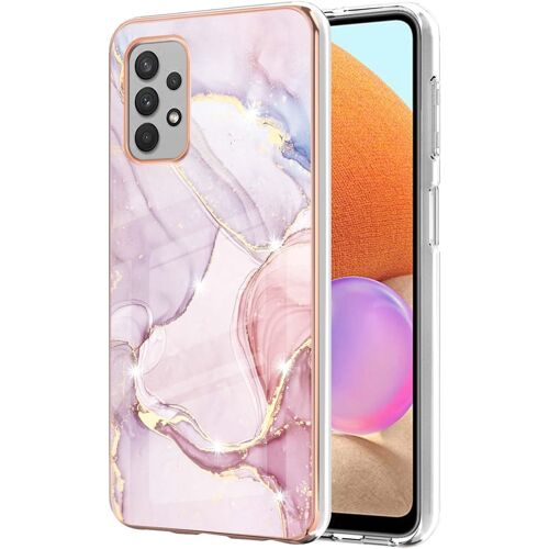 Coque Pour Samsung Galaxy A32 4g,Galaxy A32 4g Coque Glitter Brillante Marbre Silicone Tpu Rubber Housse Flexible Souple Bumper Case,Ybb Marble Rose