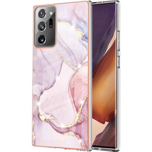 Coque pour Samsung Galaxy Note 20 Ultra,Galaxy Note 20 Ultra Coque Glitter Brillante Marbre Silicone TPU Rubber Housse Flexible Souple Bumper Case,YBB Marble Rose
