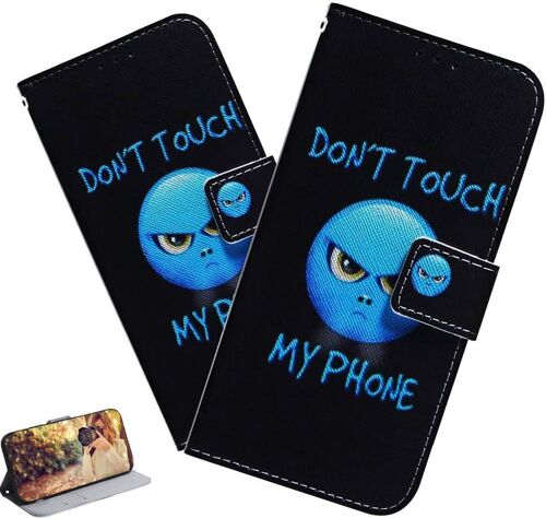 Coque Galaxy M23,Etui Housse pour Samsung Galaxy M23 Coque antichoc Paillon Fleur Anime PU Cuir Flip Wallet Coquille pour Galaxy M23,TX Blue Face