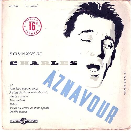 8 Chansons De Charles Aznavour / 1957 / Vitesse 16 Tours