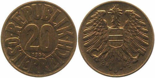 20 Schillings Autriche 1960