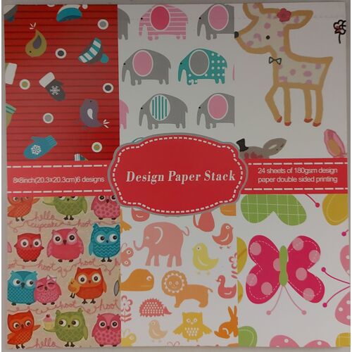 Bloc 24 Feuilles - 180gr - Impression Recto Verso - 6 Modèles- Scrapbooking, Carterie, Décoration...