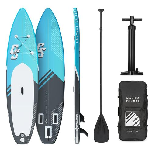 Capital Sports Lanikai Cruiser 10.8 - Planche De Paddle Gonflable Sup Board Set, Set: Planche + Pagaie Télescopique + Leash + Sac À Dos + Pompe - Forme Cruiser - 330 X 77 X 15 Cm