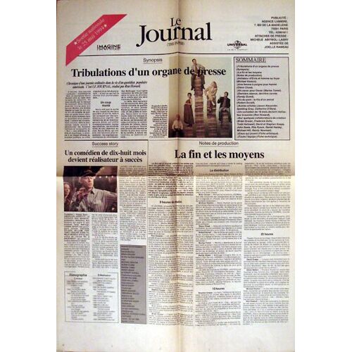 Le Journal, Dossier De Presse, De Ron Howard, Avec Michael Keaton, Glenn Close, Robert Duvall