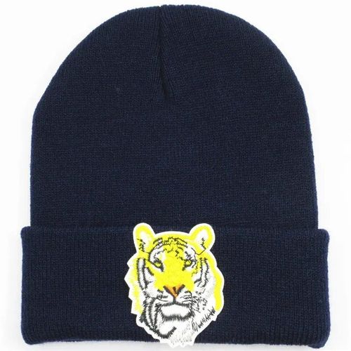 Chapeau Tricoté Épais En Coton Pour Hommes Et Femmes,Chapeau Chaud D'hiver Avec Broderie D'animaux De Tigre,143