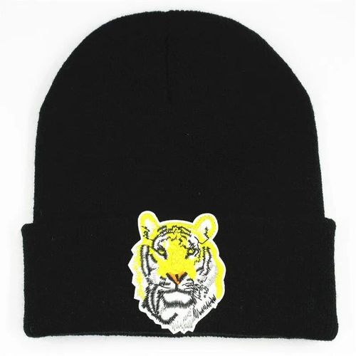 Chapeau Tricoté Épais En Coton Pour Hommes Et Femmes,Chapeau Chaud D'hiver Avec Broderie D'animaux De Tigre,143
