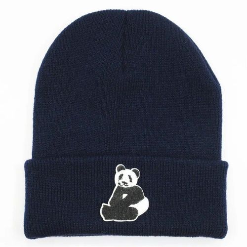 Chapeau Tricoté Épais En Coton Pour Homme Et Femme,Bonnet Chaud Avec Broderie De Panda,90