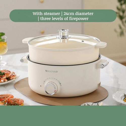 Cuisinière électrique multifonctionnelle allinone pour étudiants,double oreille,grande capacité,ménage de dortoir - Type 24CM with steamer