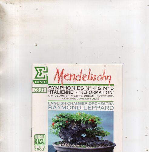 Mendelssohn "Symphonies N° 4 & 5 -Italienne/Reformation" Cd Album - Erato - Collection Bonsai - 1977-1978