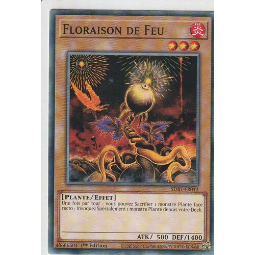 Carte Yu-Gi-Oh - Floraison De Feu - Sdbt-Fr013