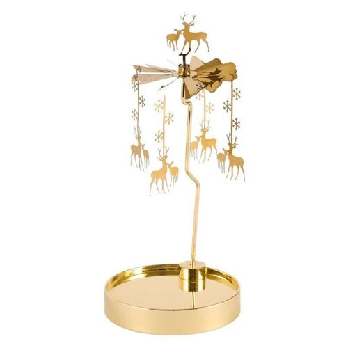Bougeoir rotatif en forme de cerf avec flocons de neige, photophore, plateau, romantique, décoration de fête de mariage, Drop shipping