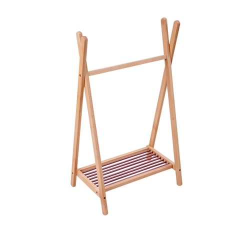 Portant À Vêtements Bois Hybride Vieux Rose